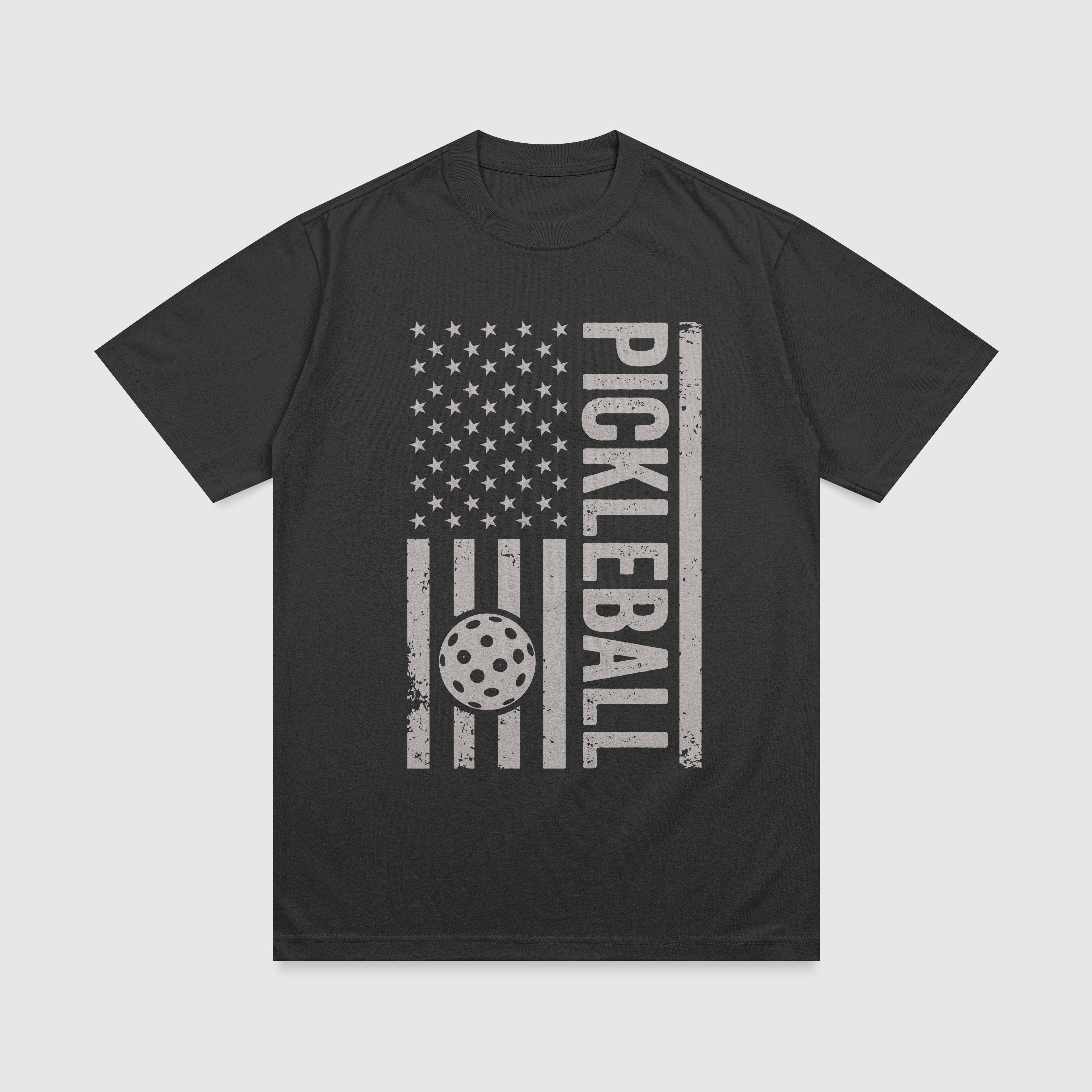 Retro Pickleball USA Flag T-Shirt