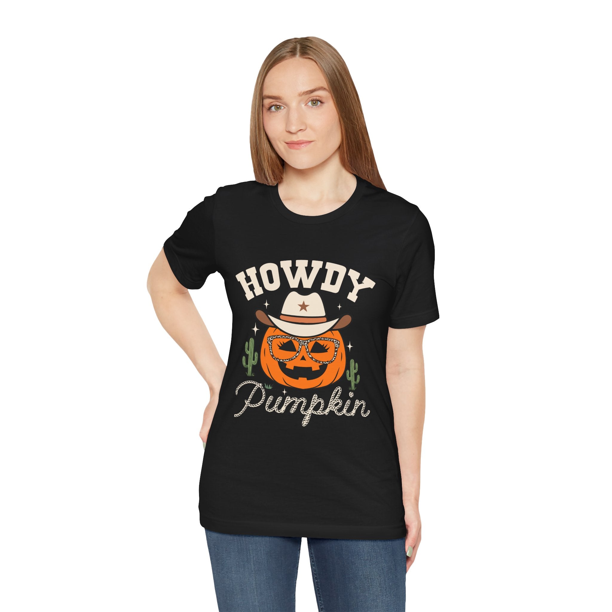 Howdy Pumpkin Halloween Western Cowgirl T-Shirt